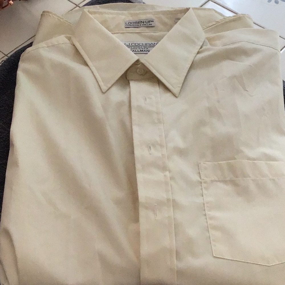 Men’s TALLMAN LS dress shirt. Cream. Never worn.
